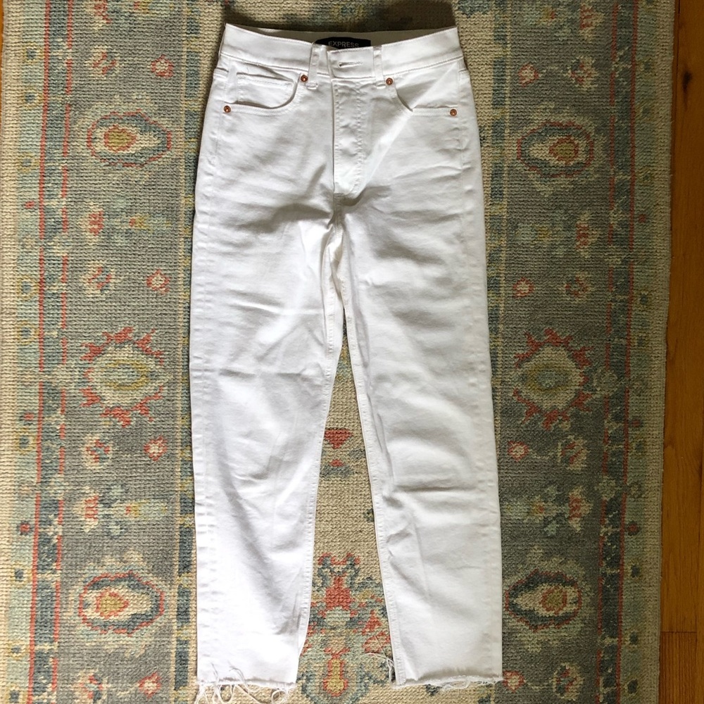 express denim white jeans